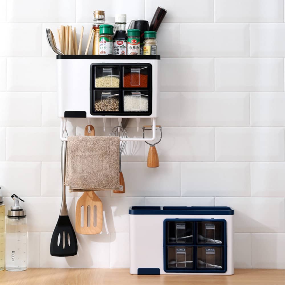 Wall mounted kitchen spices rack