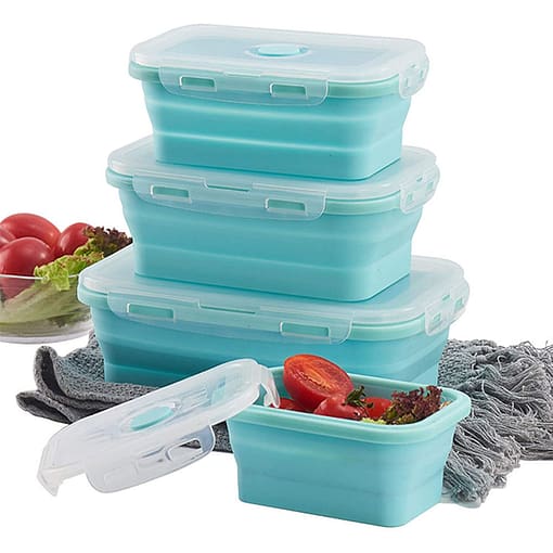 Collapsible Food Storage Containers - Cyan